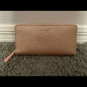 Kate Spade Shimmy glitter boxed large continental wallet